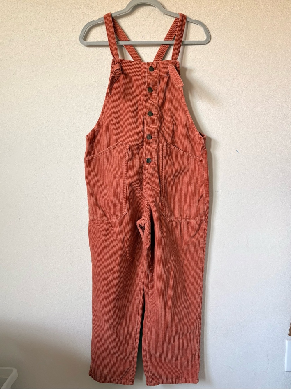 Easel Corduroy Overalls Rust size Small 100% cotton
